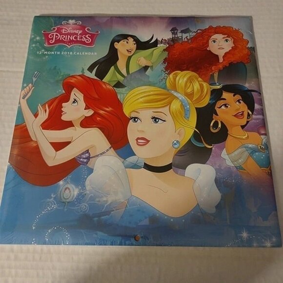 2018 DISNEY PRINCESS -12 MONTH CALENDAR-NEW-SEALED-2018-VINTAGE - Picture 1 of 2